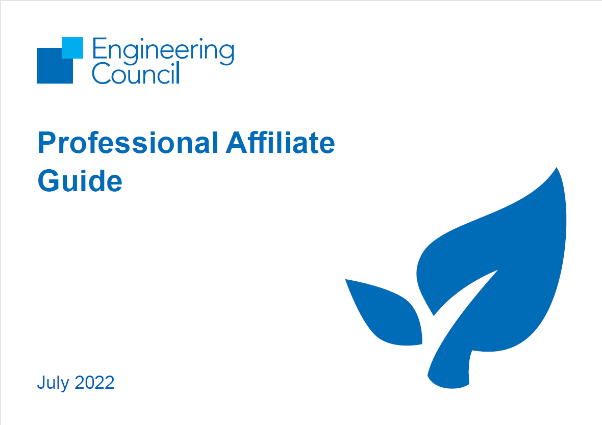 Cover of the Professional Affiliate Guide; blue and white, landscape, image of a leaf