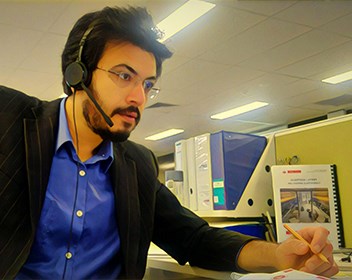 Punit J Shah at work at his desk