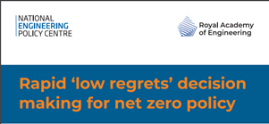 Cover image of the low-regrets decision making report, from NEPC