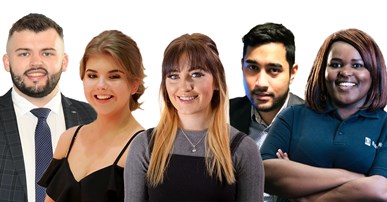 Images pf the five former apprentices featured in the article