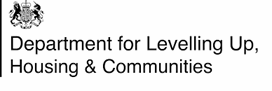 Logo for the Department for Levelling Up, Housing & Communities