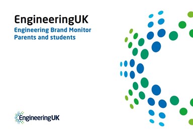 EngineeringUK logo, text reads 'Engineering Brand Monitor parents and students'