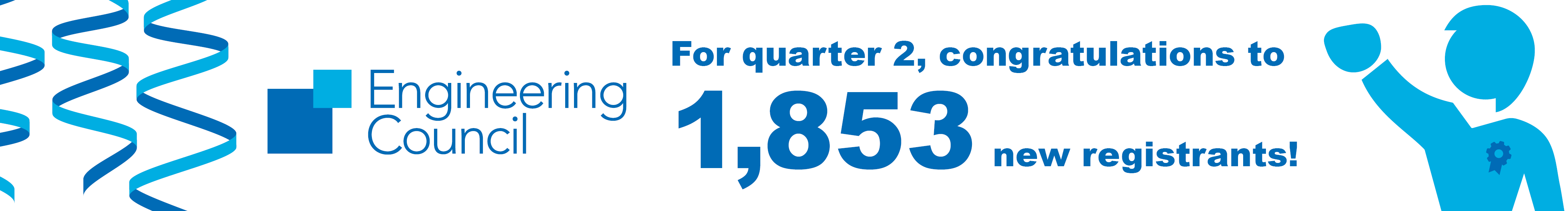 Text reads "For quarter 2, congratulations to 1,853 new registrants!"