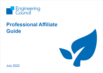 Cover of the Professional Affiliate Guide; blue and white, landscape, image of a leaf