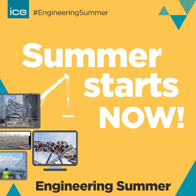 "Summer starts NOW!" with photos of engineering projects