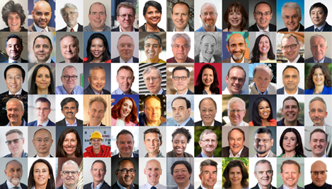 Photo mosaic of the 72 new Royal Academy Fellows elected in 2022