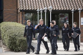 Apprentice engineers, off to classes - ©National Grid