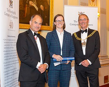 Becky being presented with the award