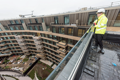 Female engineer overlooks site